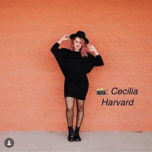 Evy’s Tree ‘ The Ruth’ Black Draped Long Sleeve Dress